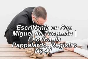 Escribanía en San Miguel de Tucumán | Escribania Pappalardo. Registro Nº 41 ◀